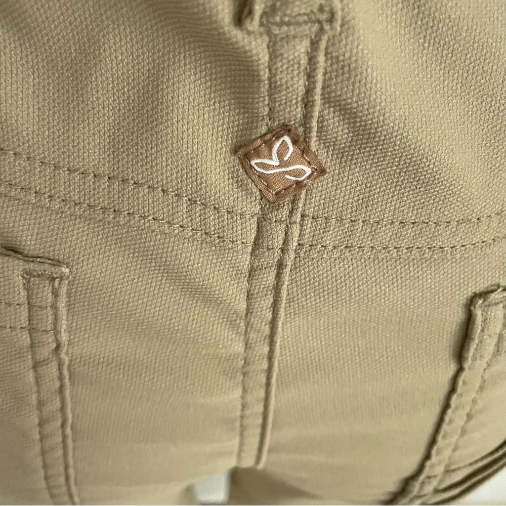 Brenna Fitted Mid Rise Skinny Moto Stretch Pants in Khaki Size 10 - Picture 8 of 12